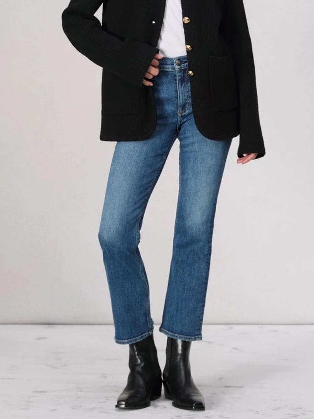 Rag & Bone Flexi Peyton Ankle Bootcut Jean Mid-Rise Willow Medium Wash sz 31